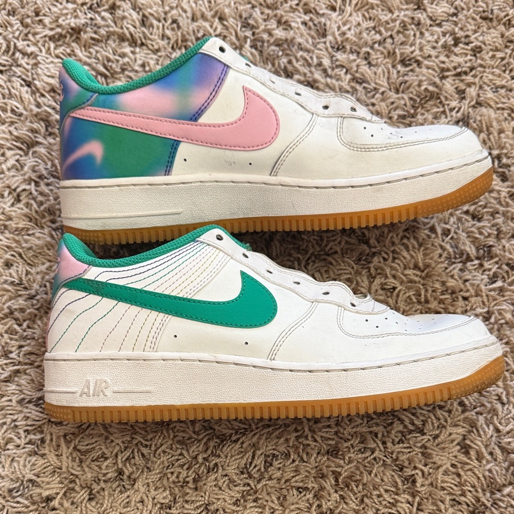 Stylish Kids Sneakers with Pink and Green Accents